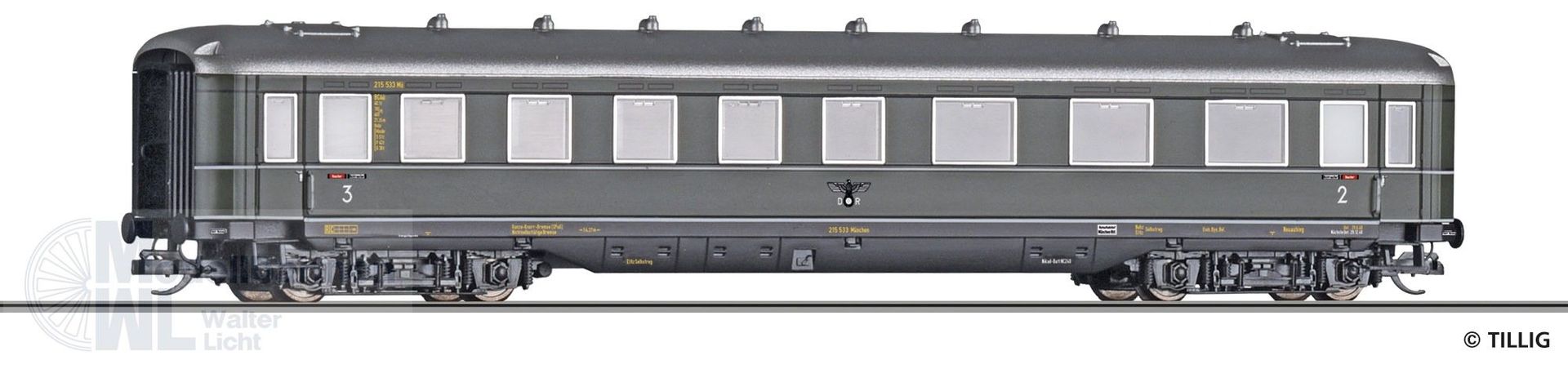 Tillig 16931 - Personenwagen DRG Ep.II 2/3.Kl. TT 1:120