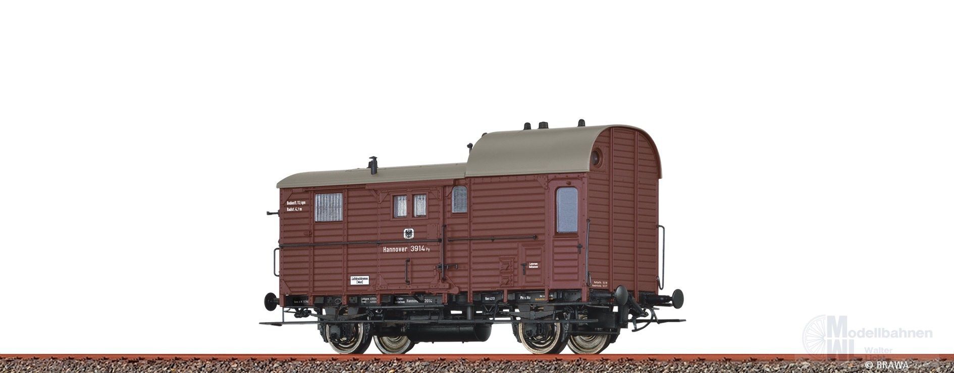 Brawa 49428 - Güterzuggepäckwagen K.P.E.V. Ep.I Pg H0/GL