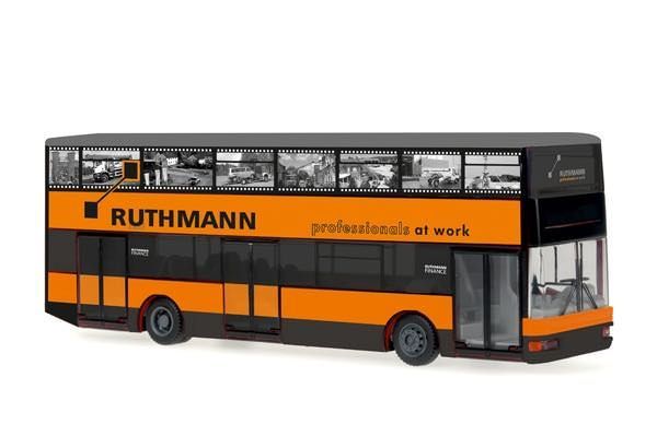Rietze 67525 - MAN DN 95 Doppeldecker Berlin Ruthmann Service H0 1:87