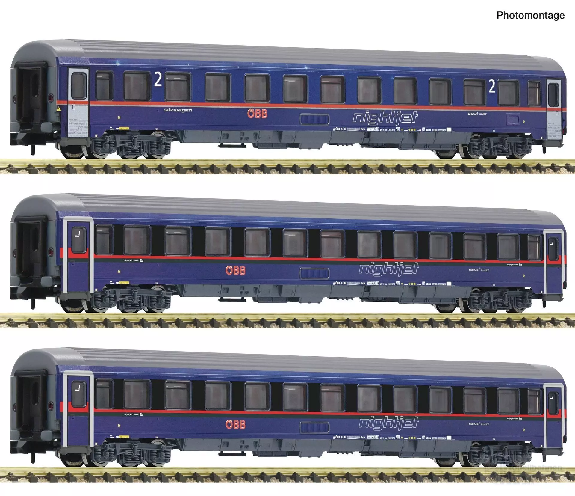 Fleischmann 6260084 - Personenwagen Set ÖBB Ep.VI 3.tlg. Nightjet N 1:160