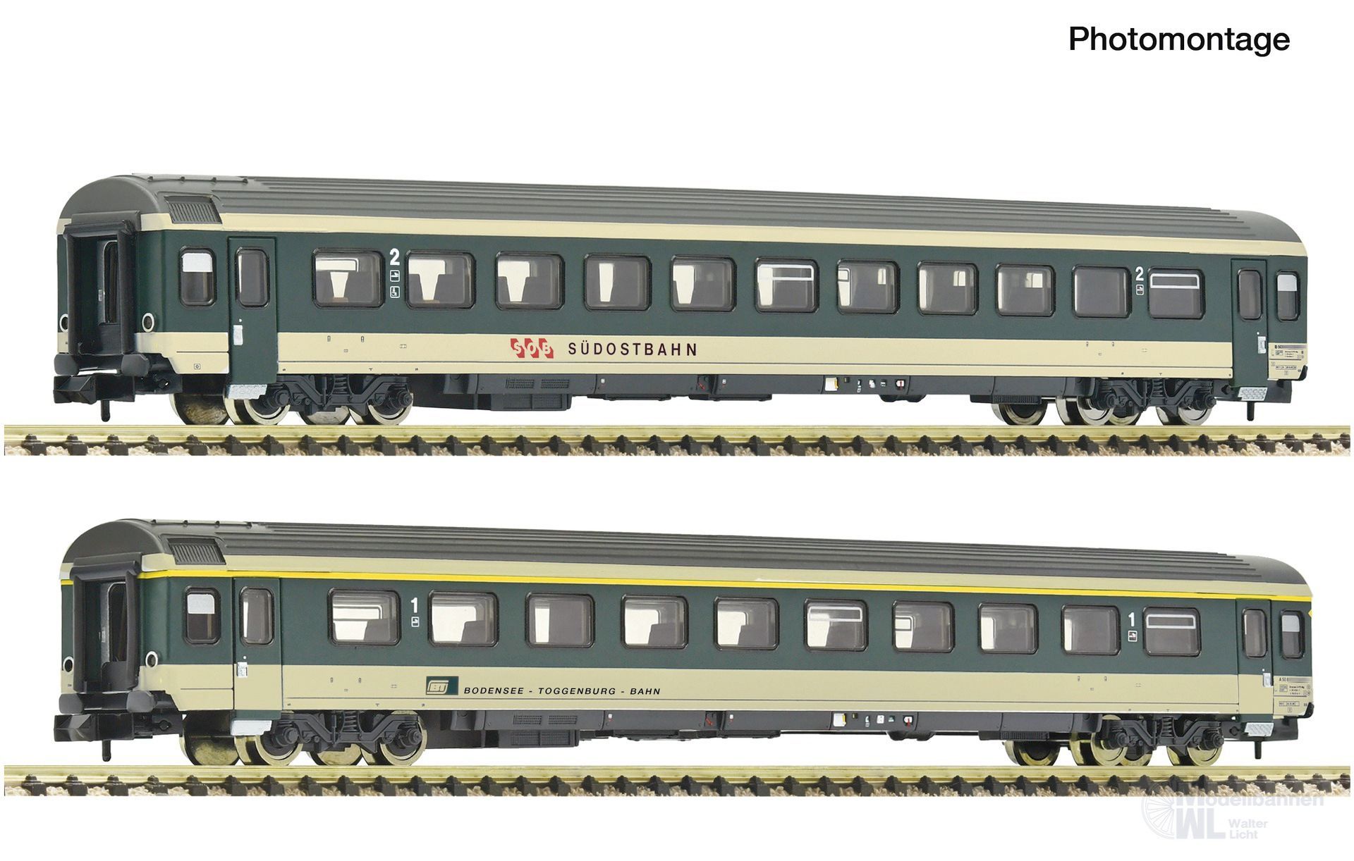 Fleischmann 6260096 - Personenwagen Set Voralpenexpress Ep.IV/V 2.tlg. Set 2 N 1:160