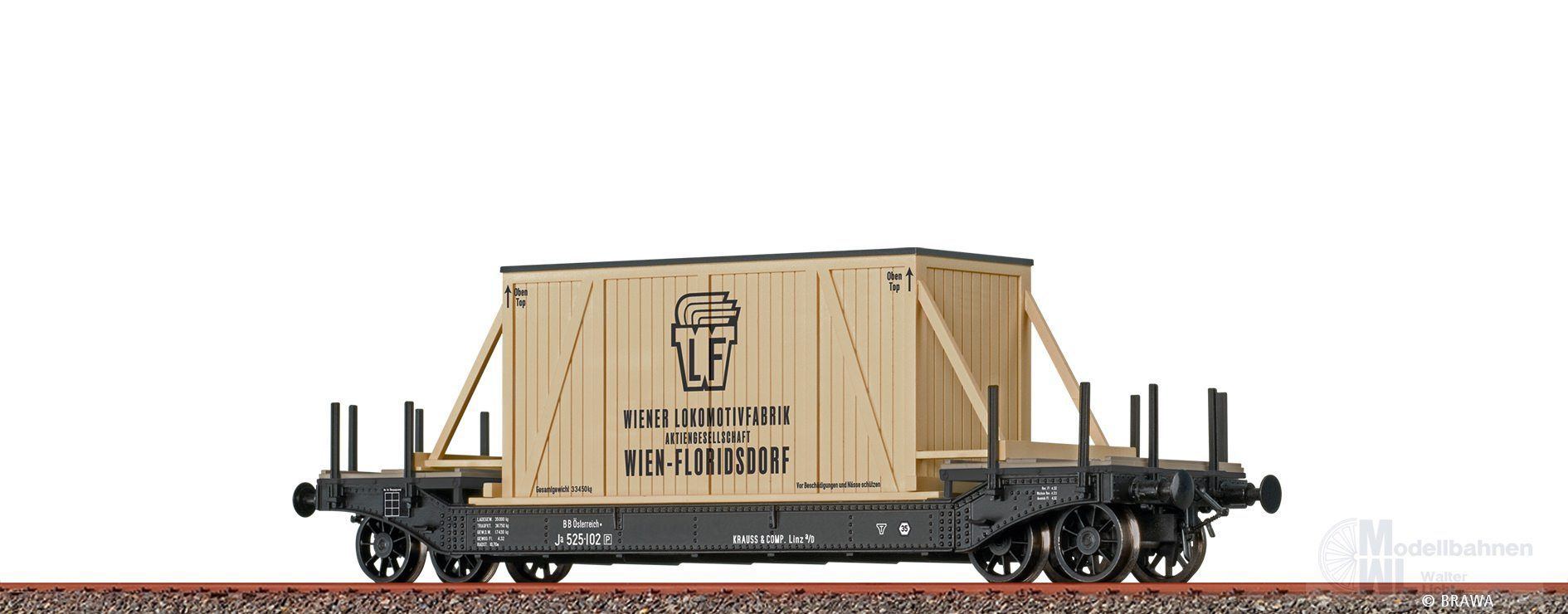Brawa 47917 - Tiefladewagen ÖBB Ep.II Wiener Lokomotivfabrik H0/GL