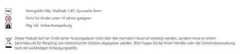 Tillig 85638 - Weiche links 18° Länge 128 mm H0e