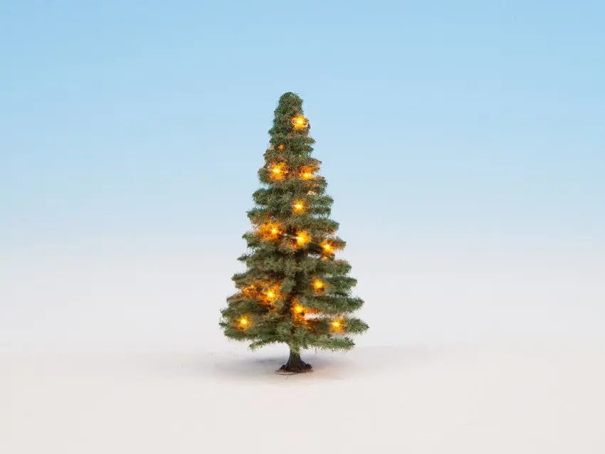 Noch 22121 - Beleuchteter Weihnachtsbaum grün, mit 20 LEDs, 8 cm hoch 0/H0/TT/N
