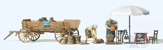 Preiser 10742 - Marktstand Kartoffelverkauf H0 1:87