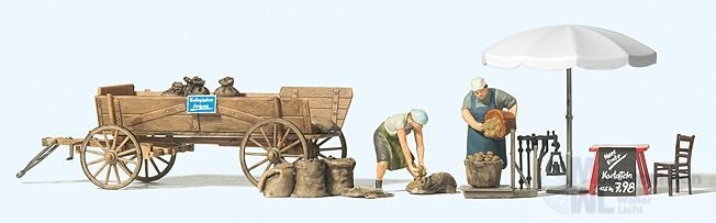 Preiser 10742 - Marktstand Kartoffelverkauf H0 1:87