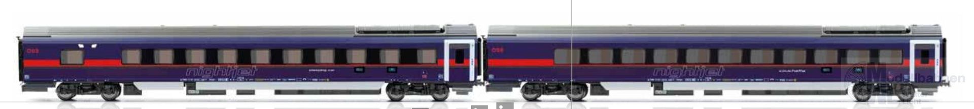 Jägerndorfer Modellbahn 11410 - Nachtzugwagen Set DANI ÖBB Nightjet Ep.VI 2.tlg. H0/WS