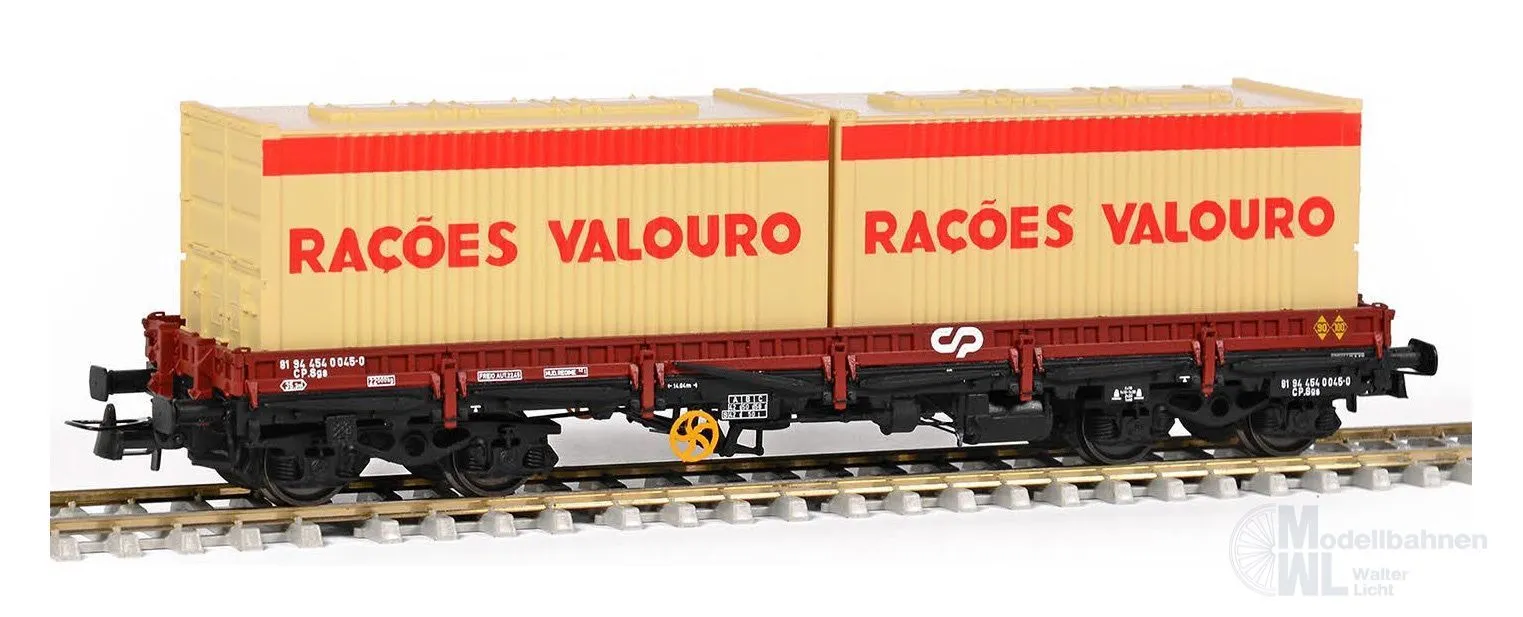 Sudexpress S454045 - Rungenwagen CP Ep.IV SGS versão freio a vacuo 2 Container raçoes valou H0/GL