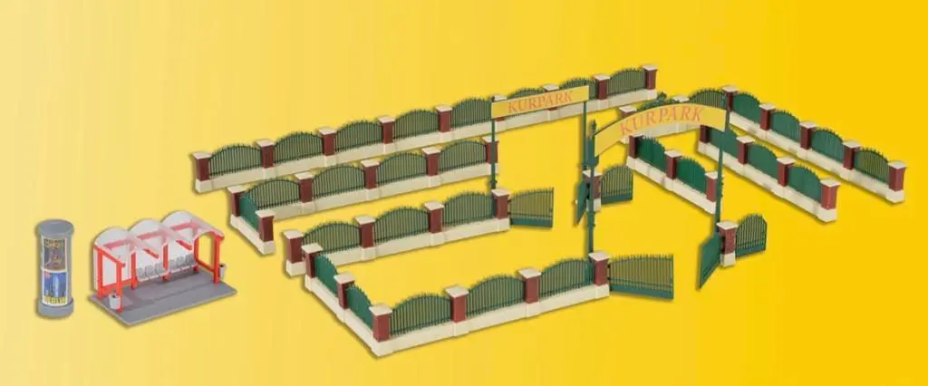 Kibri 38601 - Deko-Set Zaun für englischen Garten H0 1:87