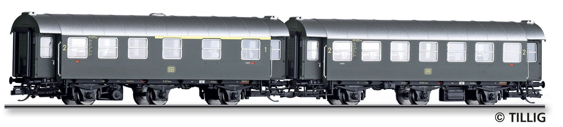 Tillig 01072 - Umbauwagen Paar DB Ep.III 2.tlg. 1/2.Kl. und 2.Kl. TT 1:120 Tillig 01072 - Umbauwagen Paar DB Ep.III 2.tlg. 1/2.Kl. und 2.Kl. TT 1:120