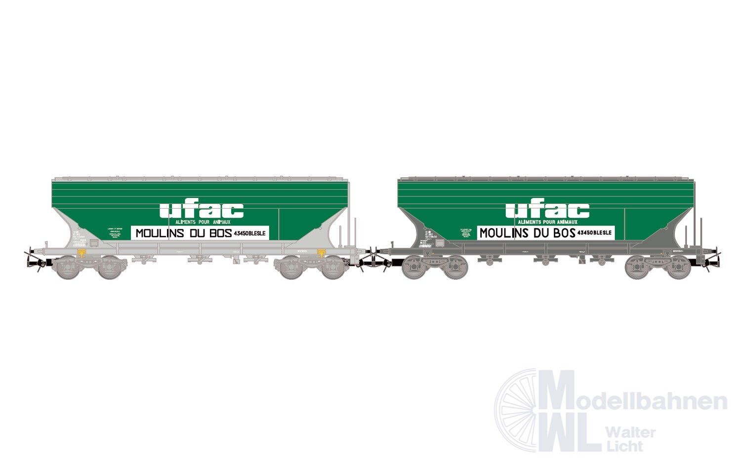 Jouef 6281 - Getreidesilowagen Set SNCF Ep.IV 2.tlg. UFAC H0/GL