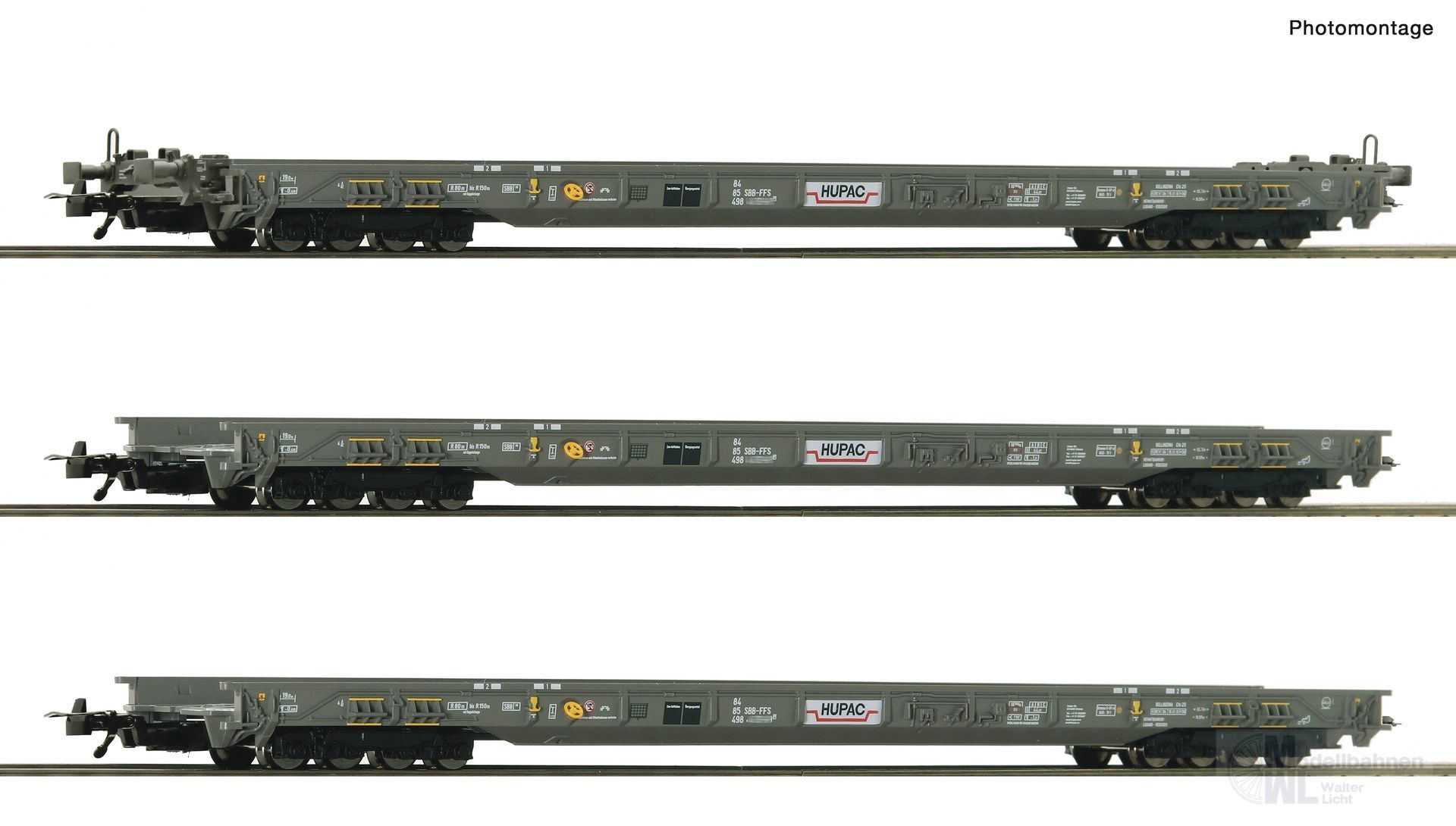 Roco 6600092 - RoLa Wagen Set HUPAC Ep.V/VI 3.tlg. H0/GL