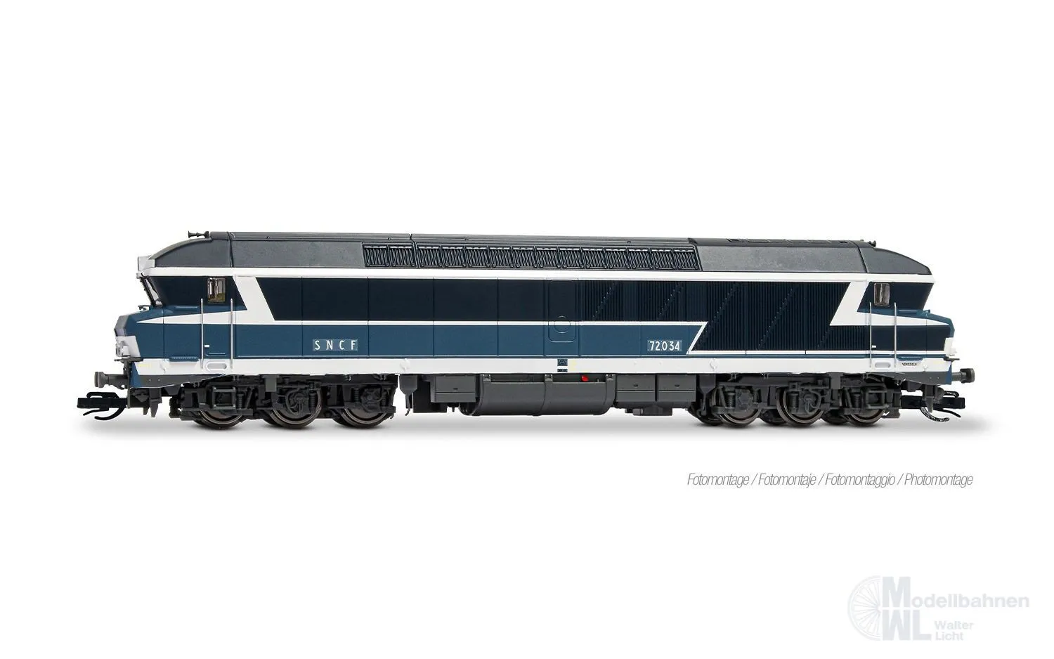 Arnold 9086HM - Diesellok CC 72034 SNCF Ep.IV Ursprungslackierung TT 1:120 Sound