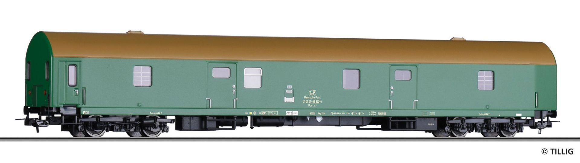 Tillig 74960 - Bahnpostwagen Deutsche Post Ep.IV Post me-bll/24,2 H0/GL