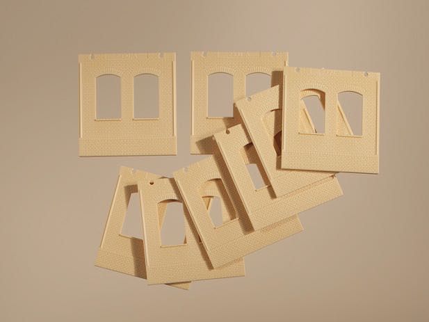 Auhagen 80615 - Wände 2390A gelb Je 46 x 49 mm H0 1:87