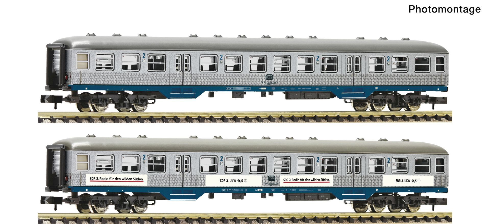 Fleischmann 6260112 - Nahverkehrswagen Set DB Ep.IV 2.tlg. mit Werbung N 1:160