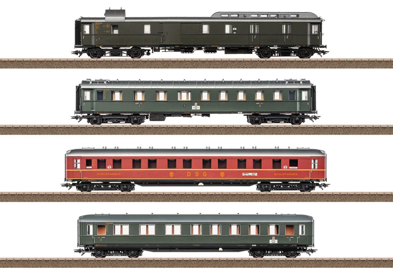 Trix 23651 - Schnellzugwagen Set DB Ep.III 4.tlg. H0/GL