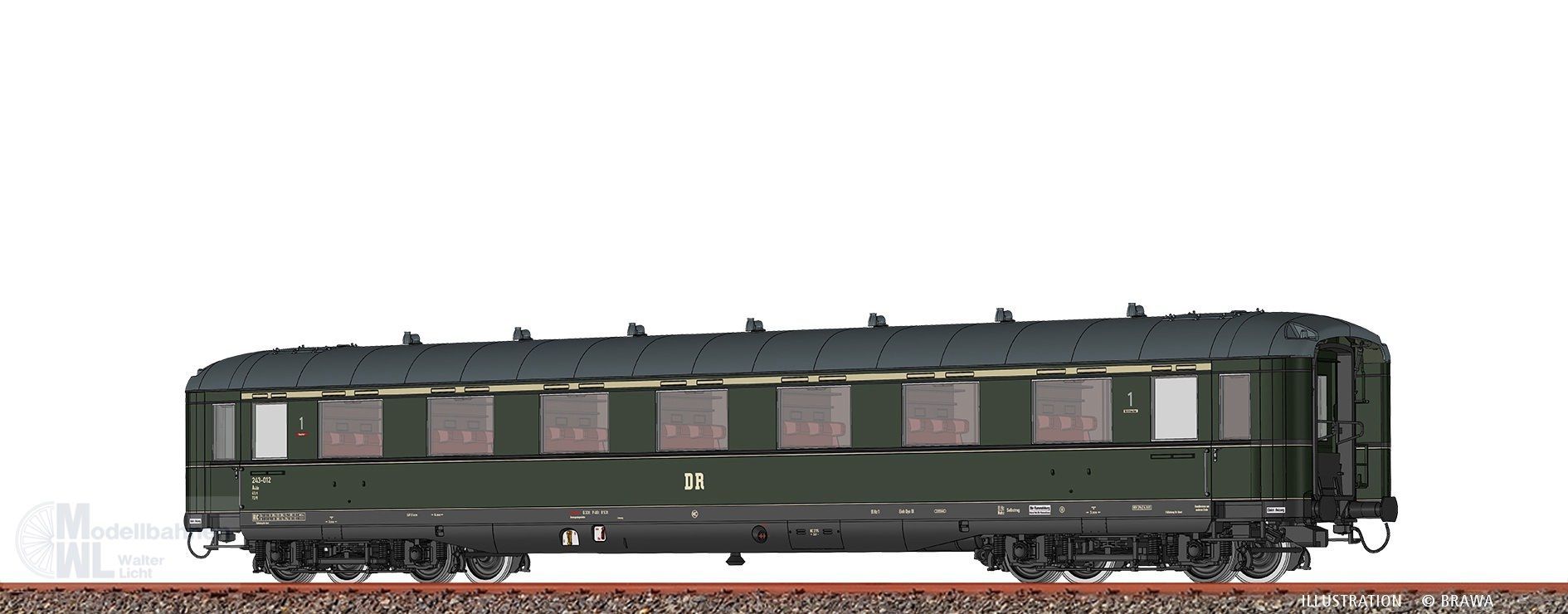 Brawa 51075 - Schürzenwagen DR Ep.III A4üe 243-012 H0/WS DIGITAL EXTRA Brawa 51075 - Schürzenwagen DR Ep.III A4üe 243-012 H0/WS DIGITAL EXTRA
