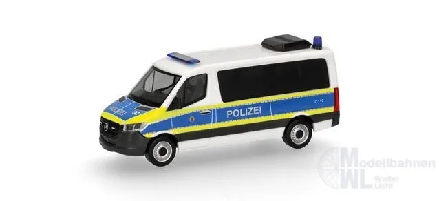 Herpa 099769 - Mercedes-Benz Sprinter 18 Bus Flachdach Polizei Berlin H0 1:87