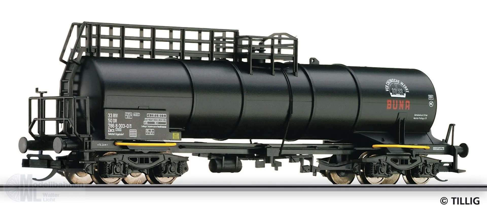 Tillig 502575 - Gaskesselwagen DR Ep.IV Zacs BUNA (ex. 15421) TT 1:120