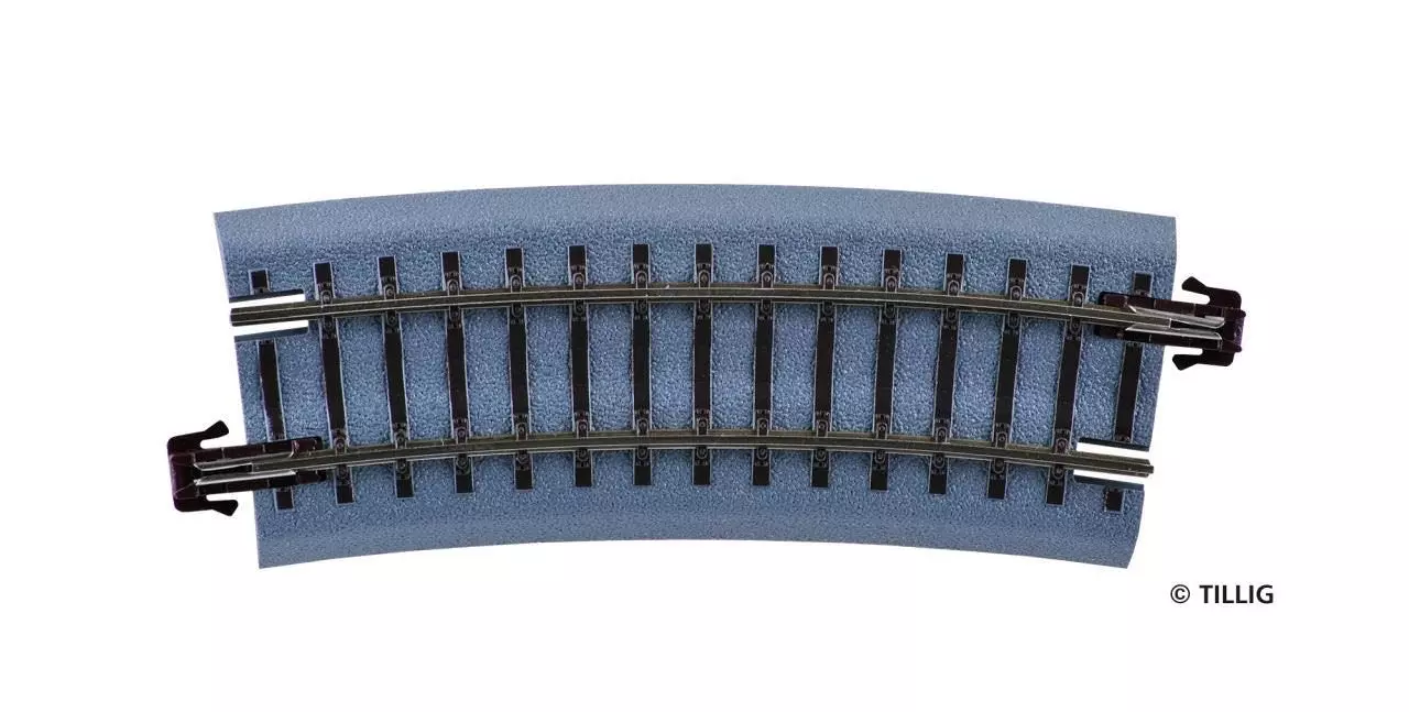 Tillig 83720 - Bettungsgleis gebogen R12 R310/15° braun TT 1:120