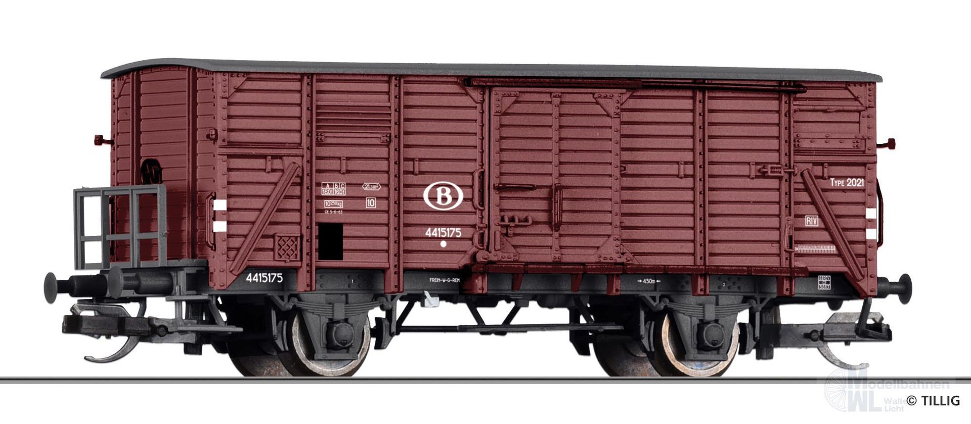Tillig 17934 - Güterwagen gedeckt SNCB Ep.III TT 1:120