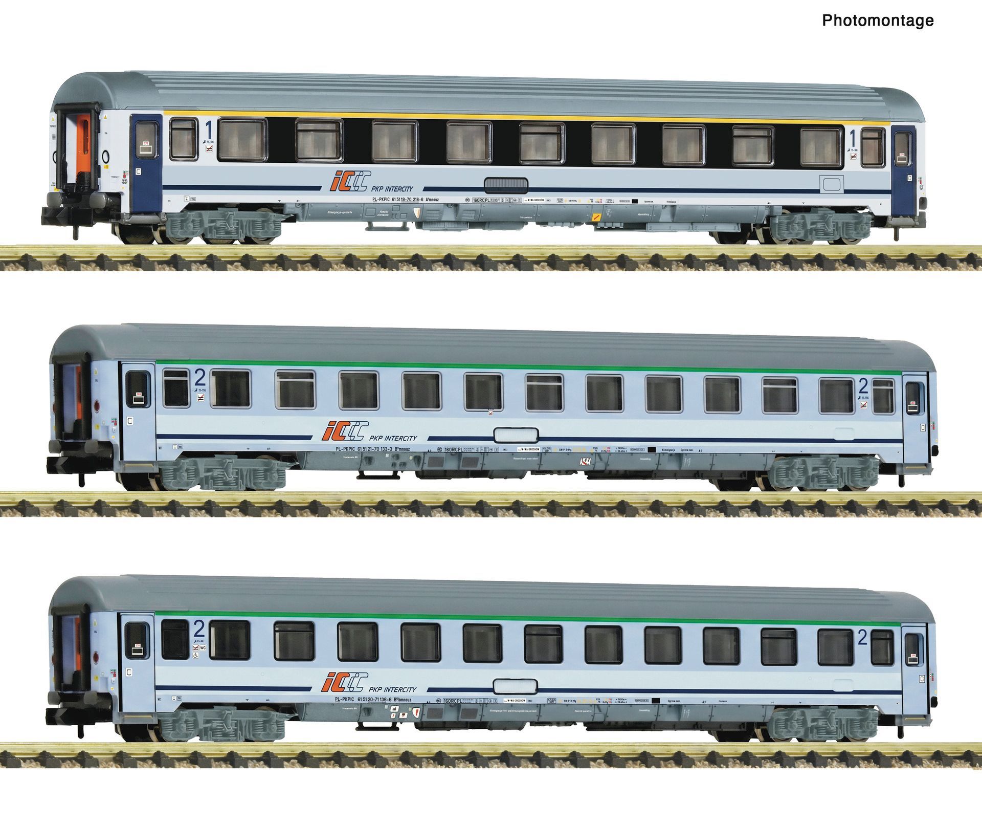 Fleischmann 6260113 - Personenwagen Set Eurofima PKP Ep.VI N 1:160
