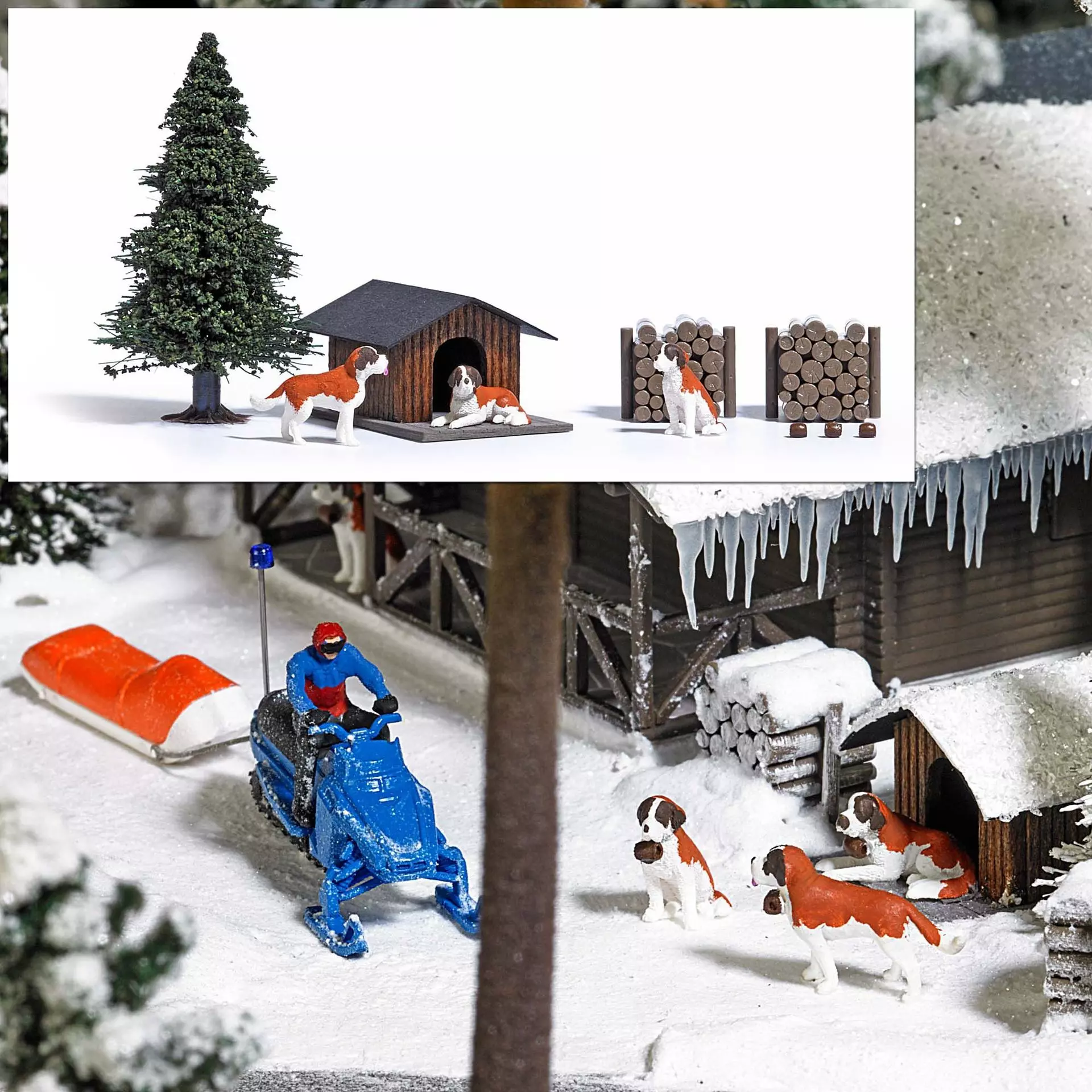 Busch 1198 - 3 Bernhardiner H0 1:87