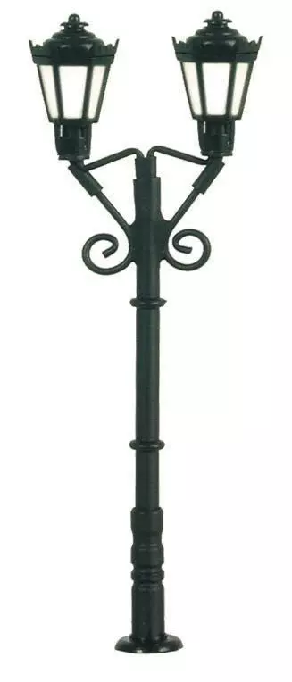 Viessmann 6973 - Parklaterne zweiflammig schwarz mit Glühirne TT 1:120