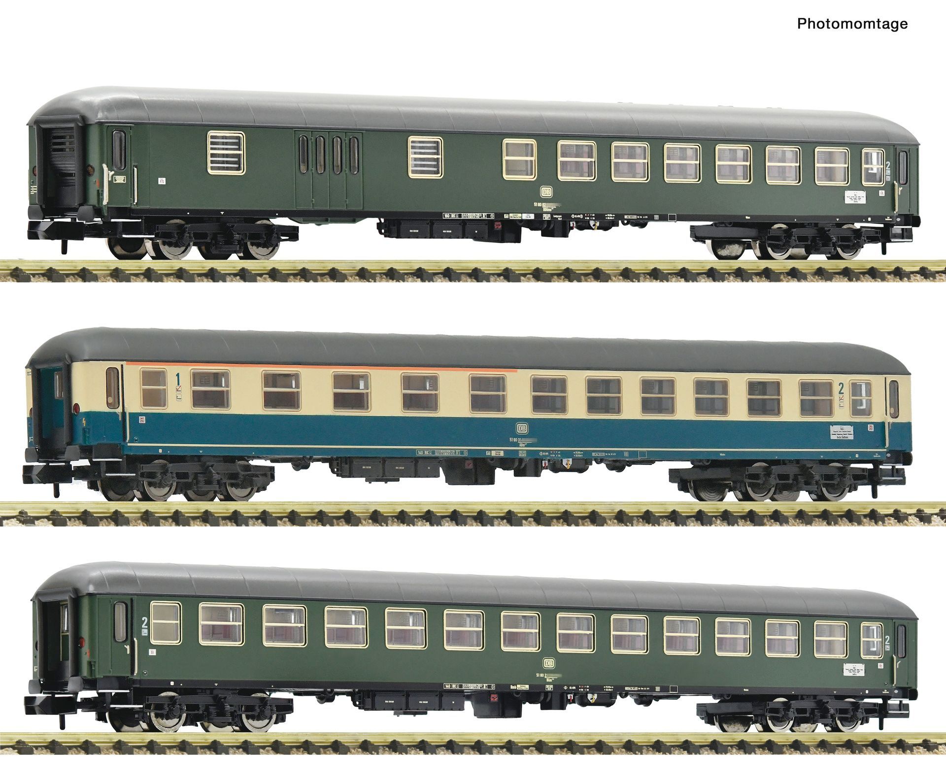 Fleischmann 6260132 - Personenwagen Set DB Ep.IV E 2873 3.tlg. Set 2 N 1:160