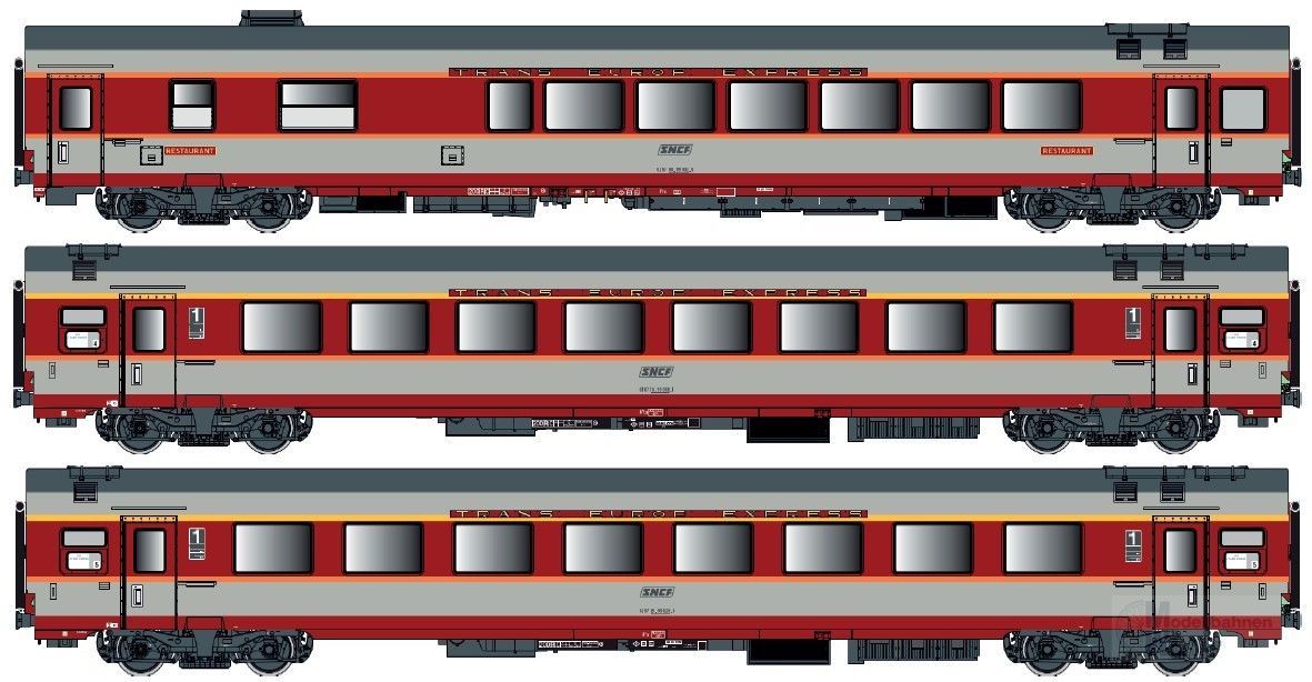 LS Models 40802DC - Personenwagen Set SNCF Ep.IV Jules Verne Set C 3.tlg. H0/GL
