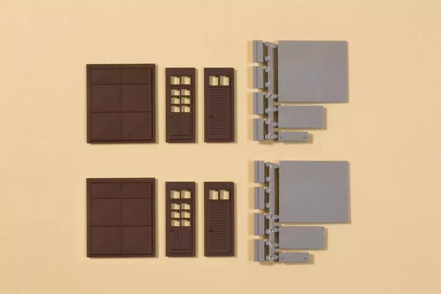 Auhagen 80257 - Tore und Türen braun, Stufen, Rampen H0 1:87