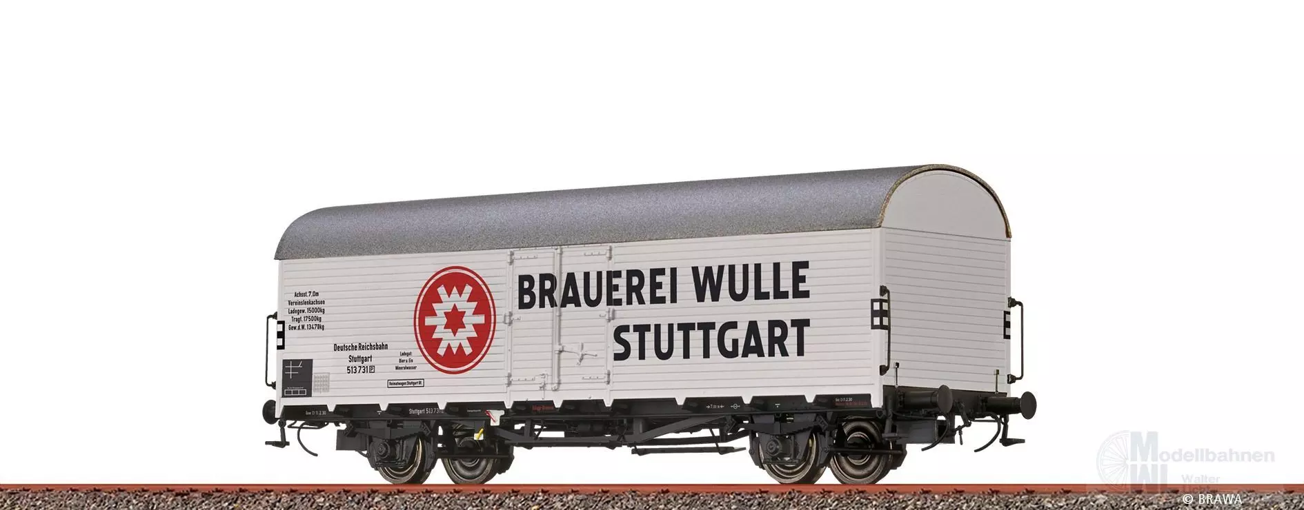 Brawa 50952 - Kühlwagen DRG Ep.II Brauerei Wulle Stuttgart H0/GL