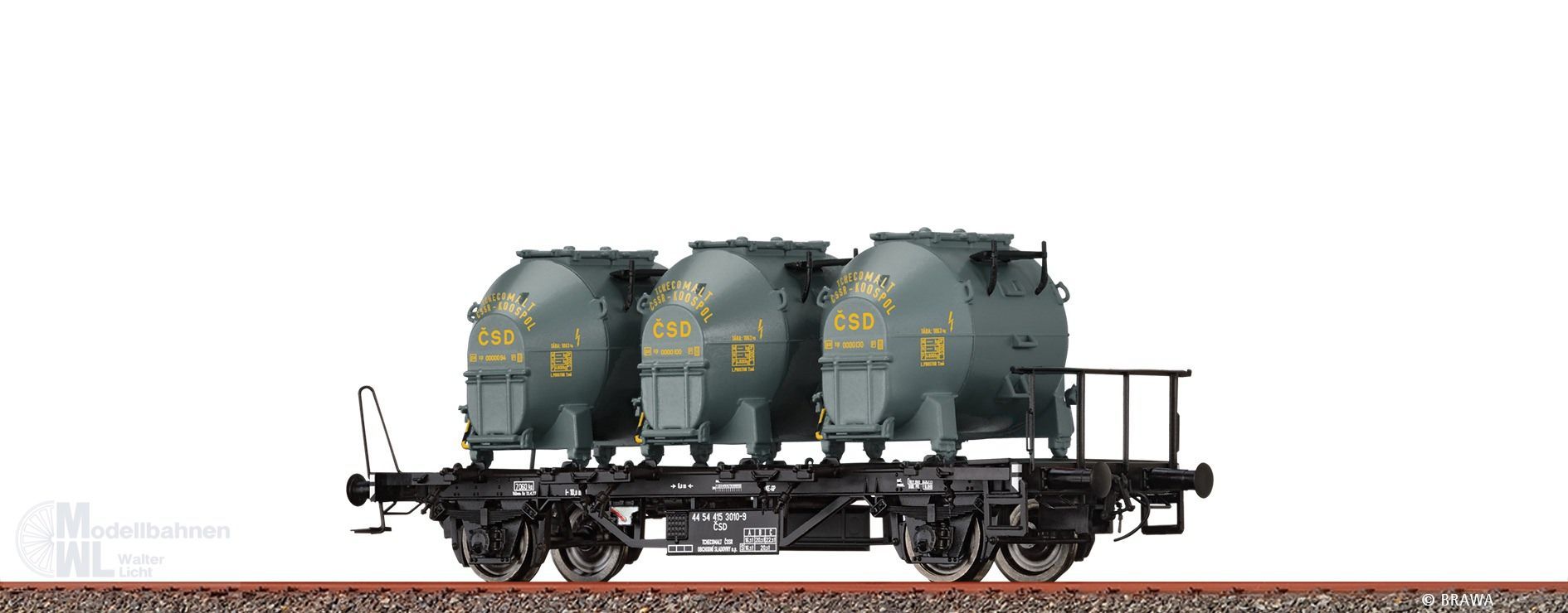 Brawa 50925 - Behältertragwagen CSD Ep.IV BTs30 H0/GL Brawa 50925 - Behältertragwagen CSD Ep.IV BTs30 H0/GL