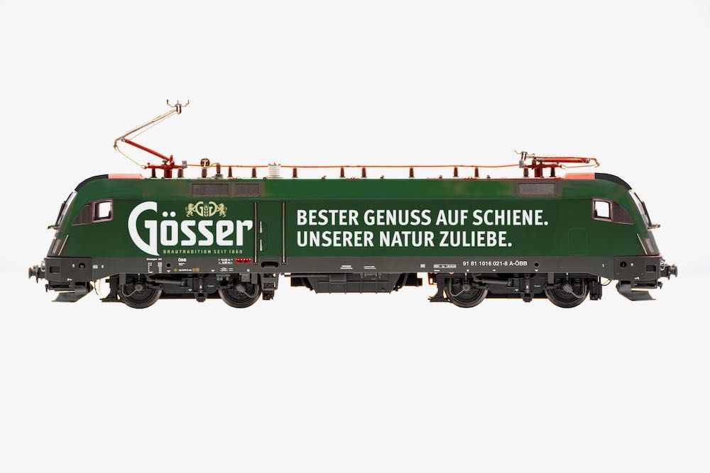 Jägerndorfer Modellbahn 28702 - E-Lok BR 1016 021 ÖBB Ep.VI Gösser H0/GL Sound
